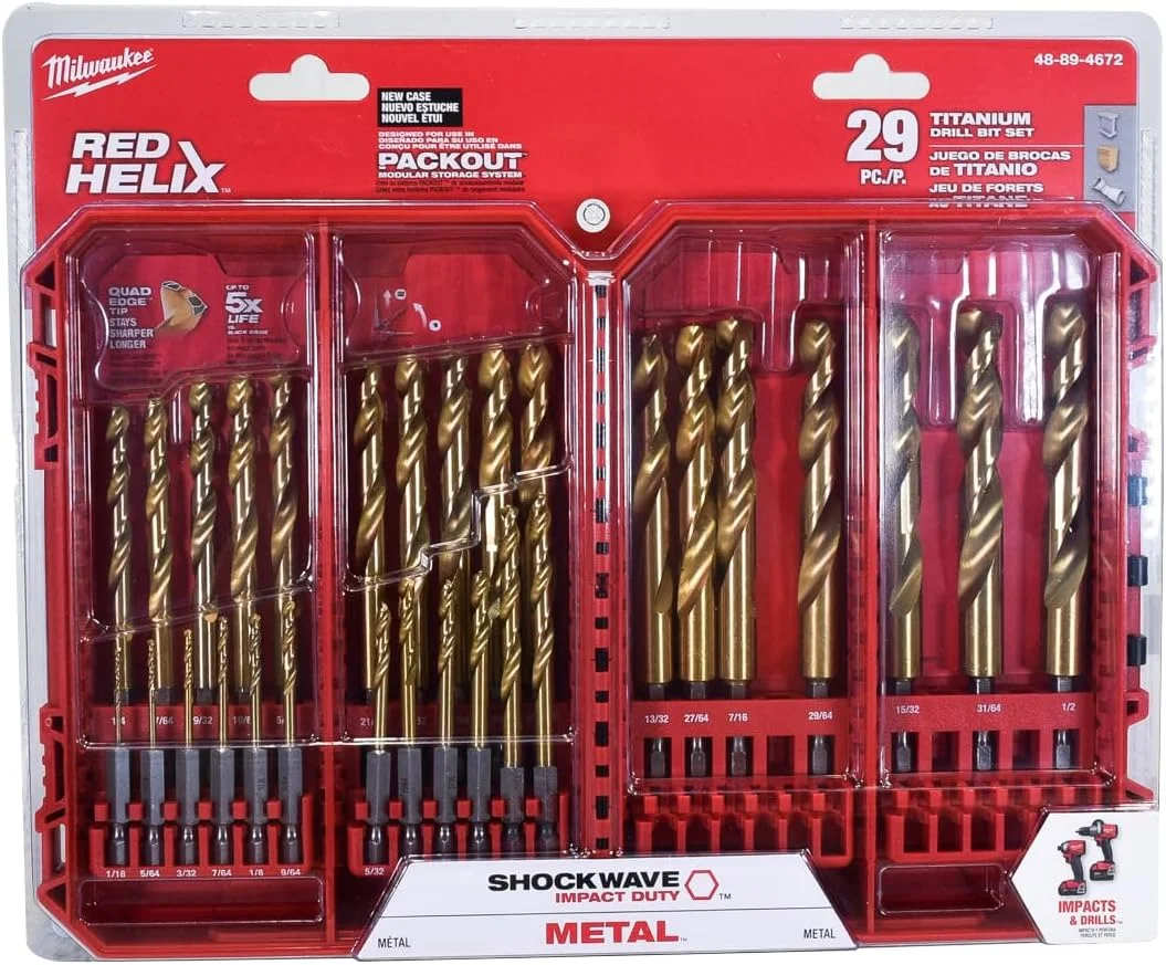 مجموعه مته تیتانیوم ضربه ای میلواکی مدل 48-89-4672 (29 عددی)
