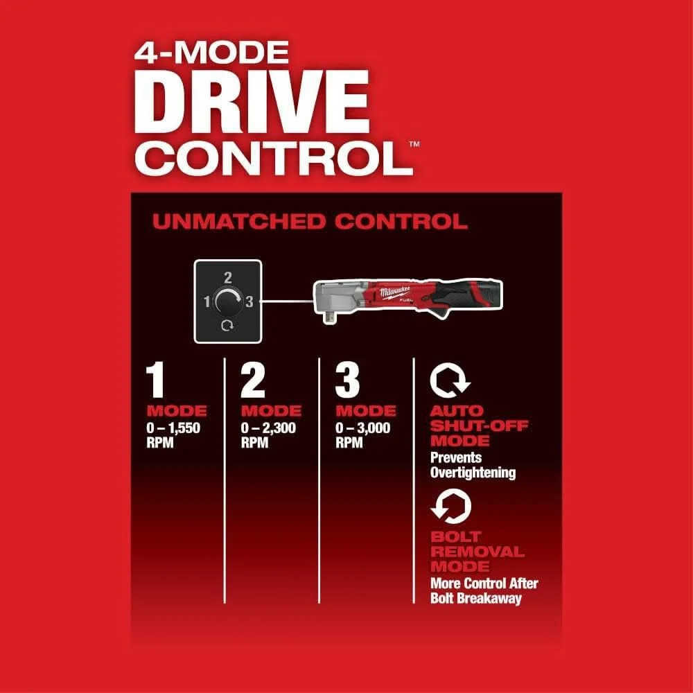 آچار بکس ضربه ای زاویه ای 1/2 اینچ Milwaukee 2565P-20 M12 FUEL - بدون باتری، بدون شارژر، فقط ابزار