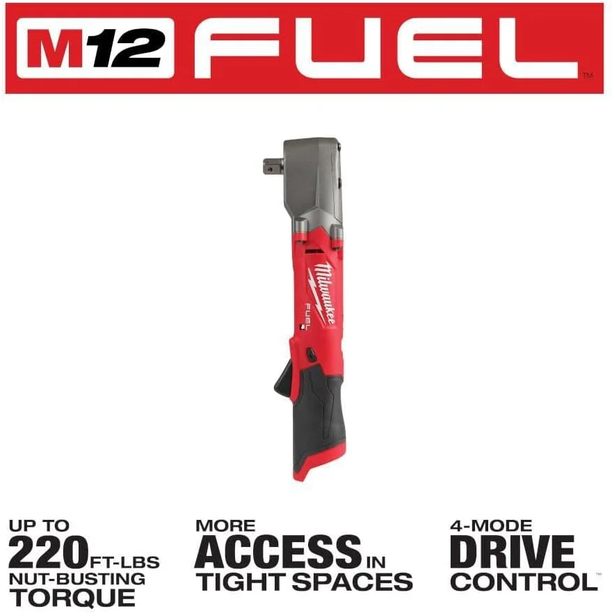 آچار بکس ضربه ای زاویه ای 1/2 اینچ Milwaukee 2565P-20 M12 FUEL - بدون باتری، بدون شارژر، فقط ابزار