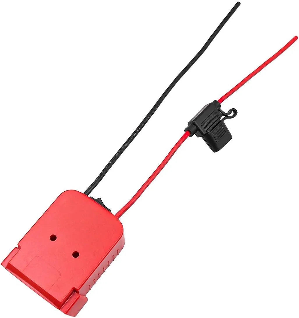 آداپتور باتری WANGCL، آداپتور چرخ های برقی برای باتری 18 ولت Milwaukee، اتصال دهنده برق داک با نگهدارنده فیوز سوئیچ برای اسباب بازی های ماشین RC رباتیک