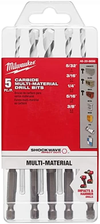 مجموعه مته کاربیدی چند منظوره شوک ویو میلواکی 5 عددی