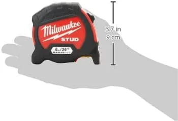 متر نواری مغناطیسی میلواکی Stud GEN 2 متریک/اینچی 8 متری/26 فوتی - 4932471629