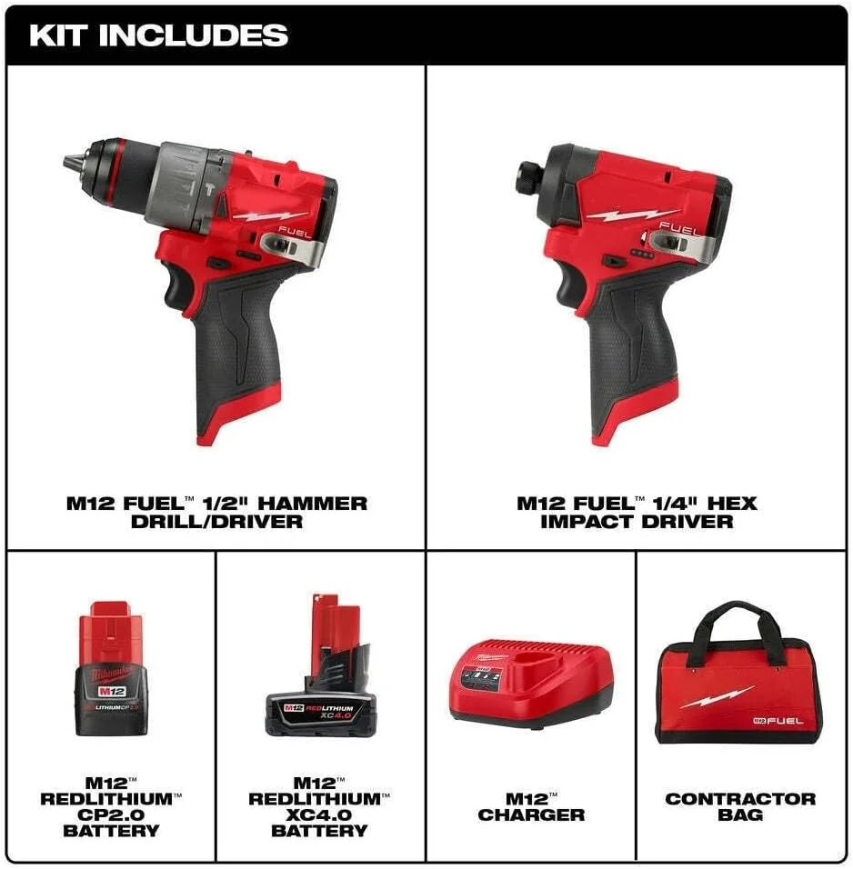 کیت ترکیبی 2 ابزاری شارژی 12 ولت M12 FUEL مدل AIROXY 3497-22 سازگار با میلواکی به همراه 2 باتری لیتیوم-یون کیت ترکیبی 2 ابزاری شارژی 12 ولت M12 FUEL مدل AIROXY 3497-22 سازگار با میلواکی به همراه 2 باتری لیتیوم-یون