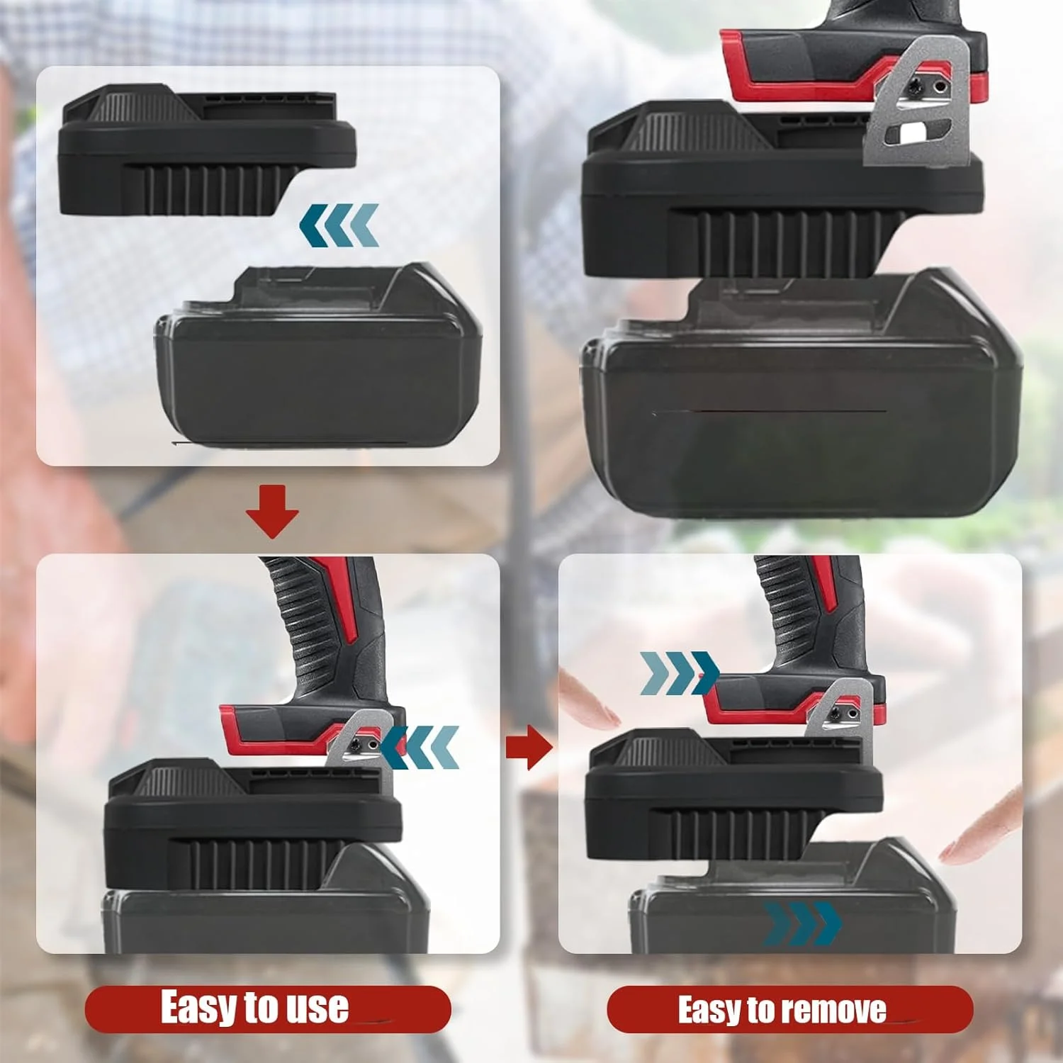 آداپتور باتری UNIKI برای باتری 18 ولت ماکیتا به ابزار میلواکی، مناسب برای باتری های لیتیومی 18 ولت ماکیتا، سازگار با ابزار بی سیم 18 ولت میلواکی M18 MAX