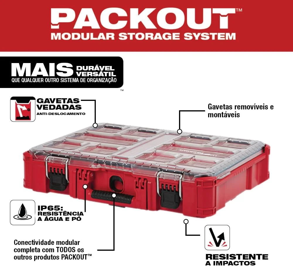 جعبه ابزار 10 قسمتی Milwaukee 48-22-8430 Packout جعبه ابزار 10 قسمتی Milwaukee 48-22-8430 Packout