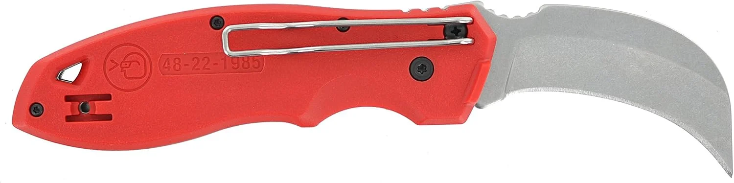 چاقوی تاشو نوک تیز میلواکی مدل 48-22-1985 Fastback به همراه گیره کمربند و سوراخ بند