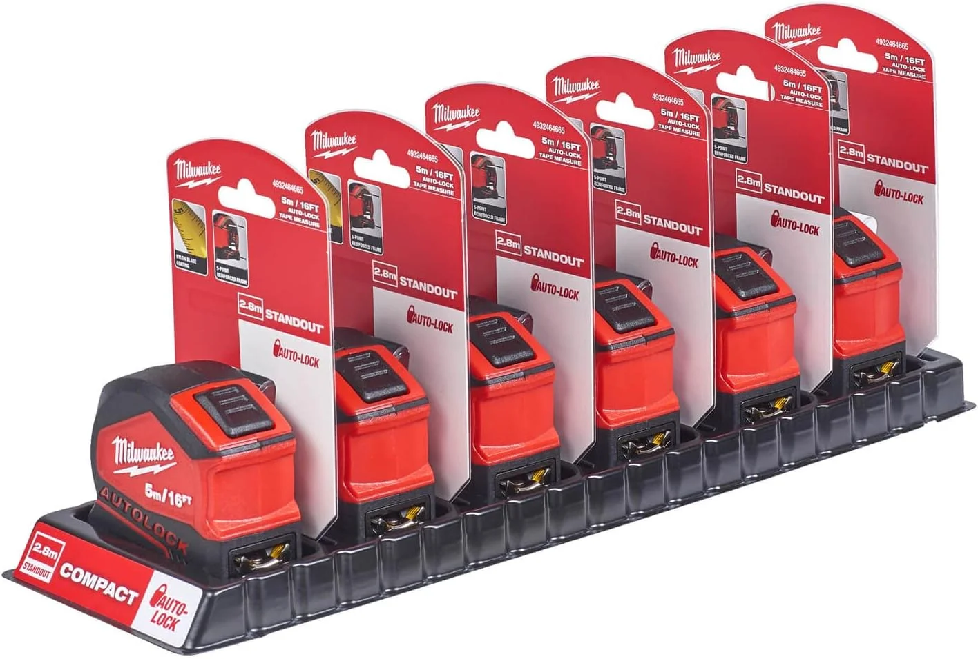 متر نواری اتوماتیک قفل میلواکی 4932464665، 5 متری/16 فوتی (عرض 25 میلی متر)