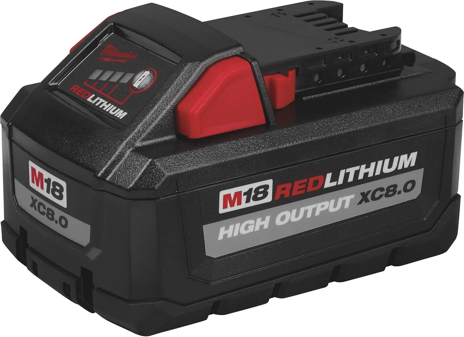 بسته باتری لیتیوم-یونی 18 ولت 8.0 آمپر ساعتی MILWAUKEE 48-11-1880 M18 REDLITHIUM HIGH OUTPUT بسته باتری لیتیوم-یونی 18 ولت 8.0 آمپر ساعتی MILWAUKEE 48-11-1880 M18 REDLITHIUM HIGH OUTPUT