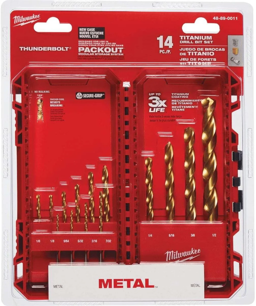 مجموعه مته تیتانیومی 14 عددی میلواکی مدل 48-89-0011 مجموعه مته تیتانیومی 14 عددی میلواکی مدل 48-89-0011