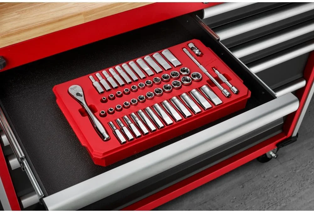 مجموعه جغجغه و بکس 1/4 اینچ میلواکی مدل MLW48-22-9004 - SAE و متریک مجموعه جغجغه و بکس 1/4 اینچ میلواکی مدل MLW48-22-9004 - SAE و متریک