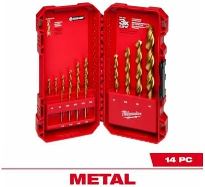 مجموعه مته تیتانیومی 14 عددی میلواکی مدل 48-89-0011 مجموعه مته تیتانیومی 14 عددی میلواکی مدل 48-89-0011