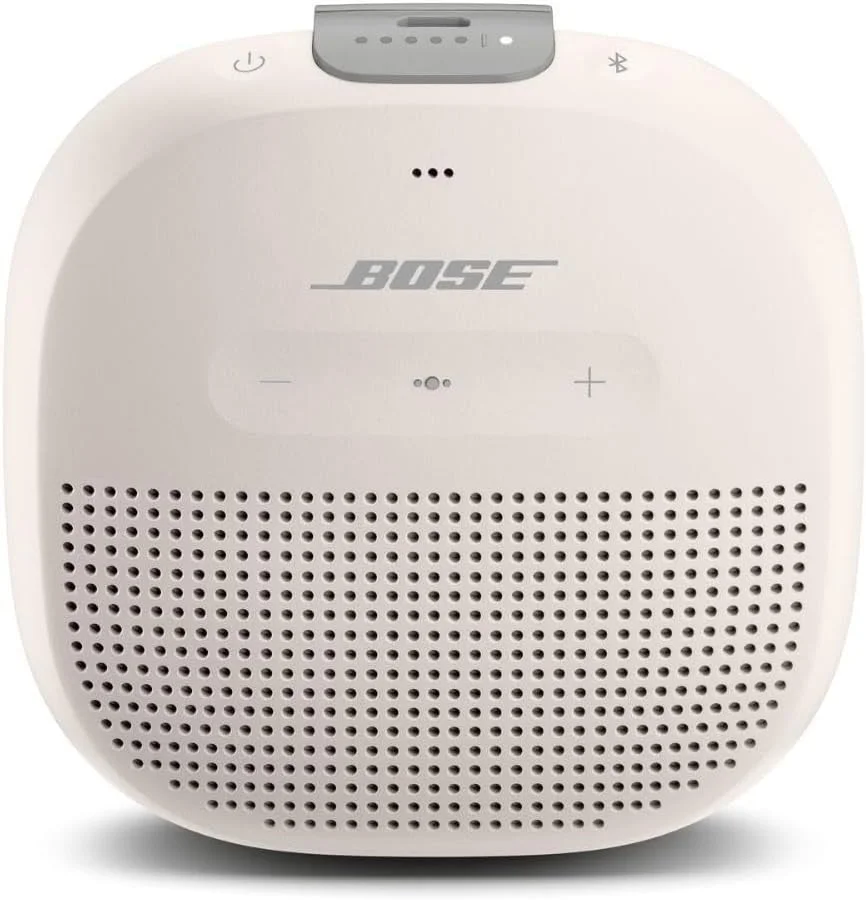 اسپیکر بلوتوثی Bose SoundLink Micro: اسپیکر کوچک، قابل حمل و ضد آب با میکروفون، سفید، بی سیم (بازسازی شده)