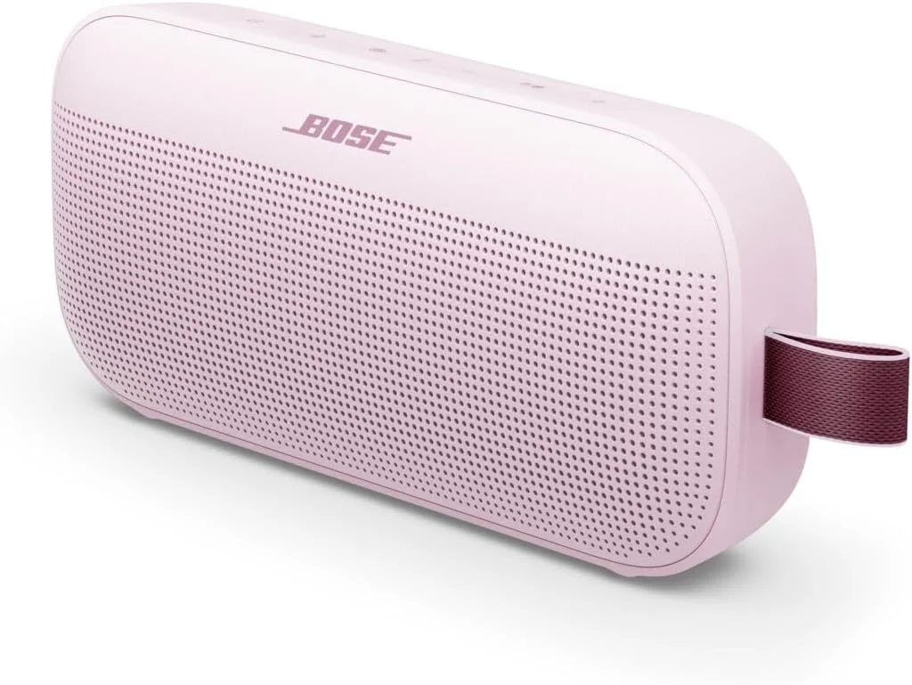 اسپیکر بلوتوثی قابل حمل Bose SoundLink Flex (نسل دوم)، اسپیکر قابل حمل فضای باز با صدای Hi-Fi، عمر باتری تا 12 ساعت، ضد آب و ضد گرد و غبار، صورتی گلبرگ