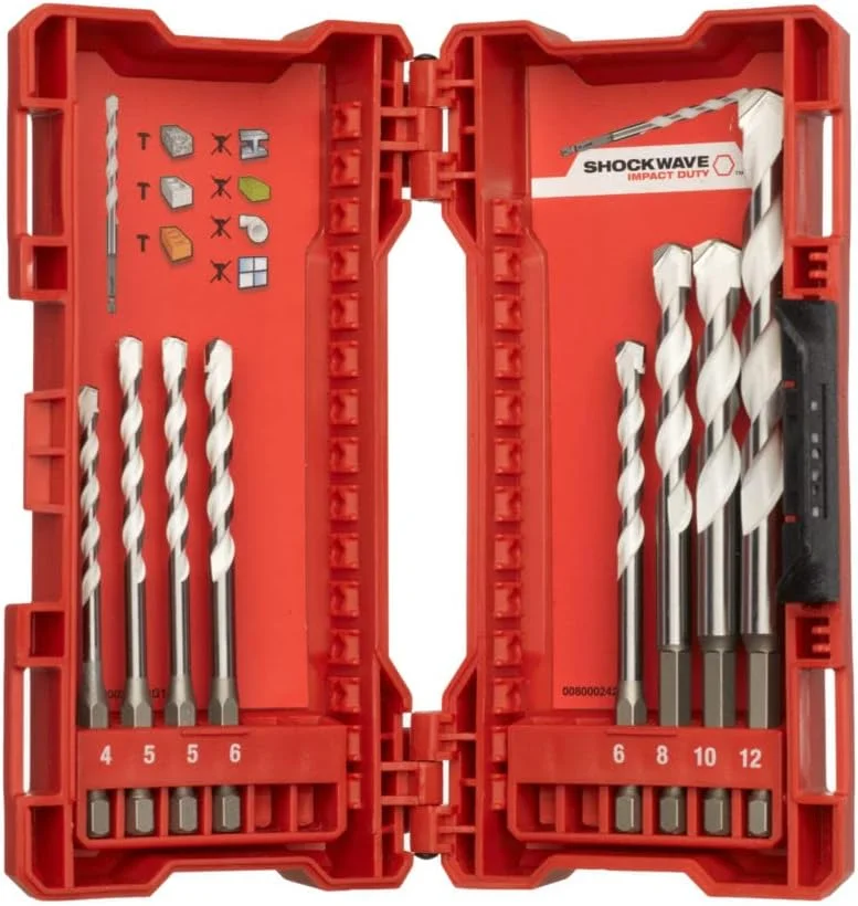 مجموعه مته های چند منظوره Milwaukee 4932471112 Shockwave با درایو ¼ اینچ Hex، هشت عددی