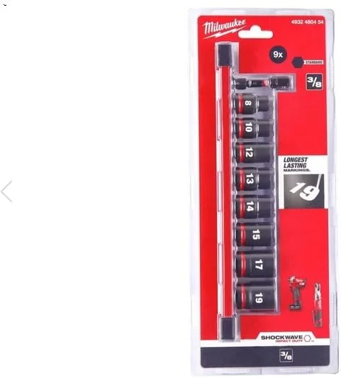 ست بکس ضربه ای میلواکی 4932480454 فولاد کروم مولیبدن، مشکی