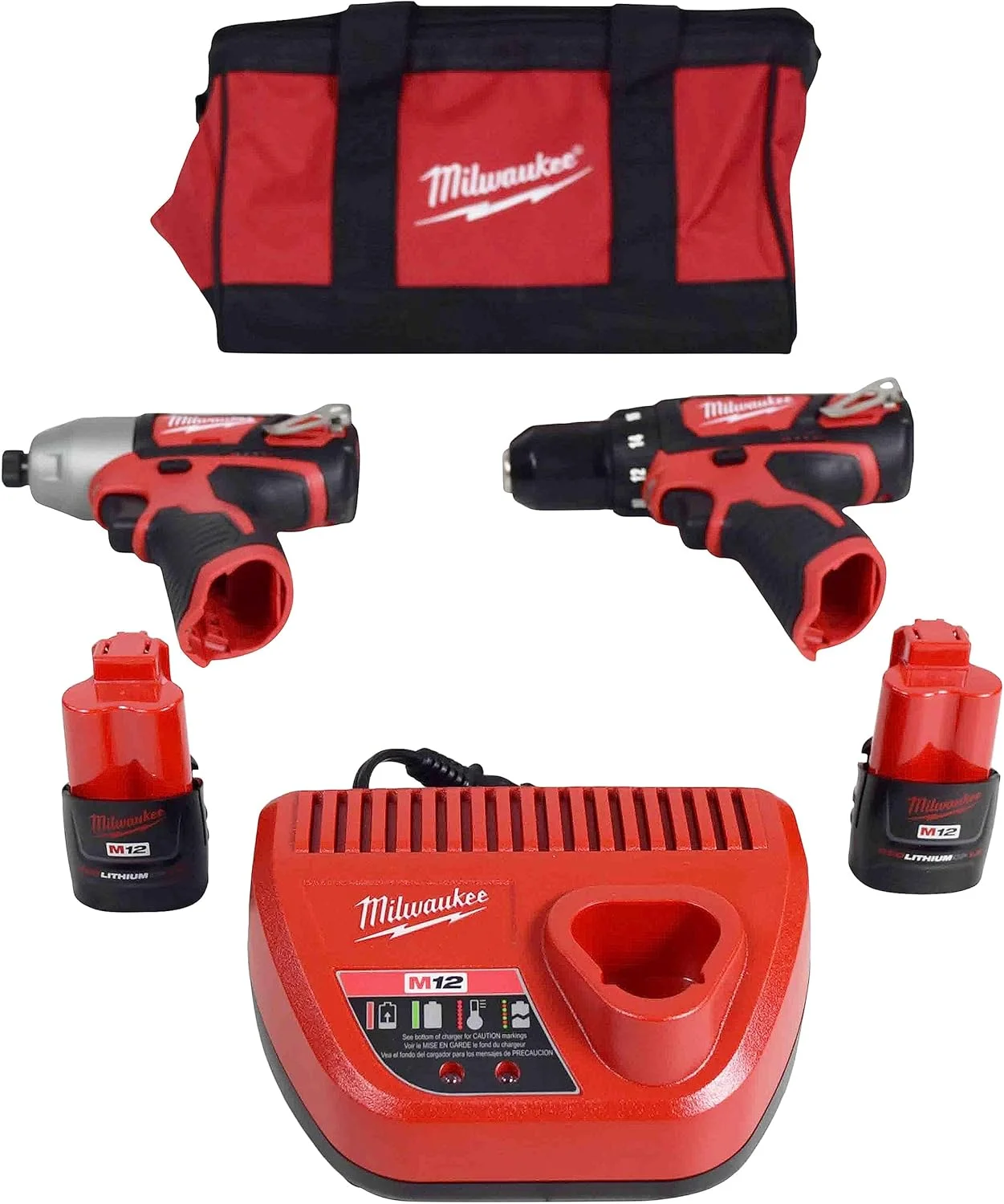 ست دریل/پیچ گوشتی ضربه ای M12 Milwaukee 2494-22 ست دریل/پیچ گوشتی ضربه ای M12 Milwaukee 2494-22