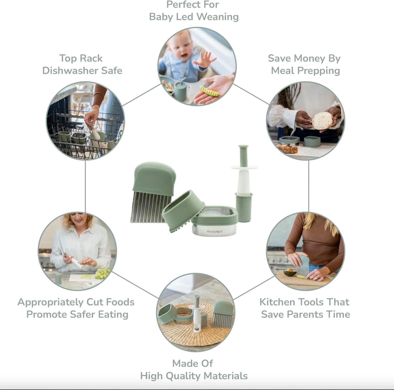 ست ابزار آشپزخانه وی اسپراوت (سبز مات)