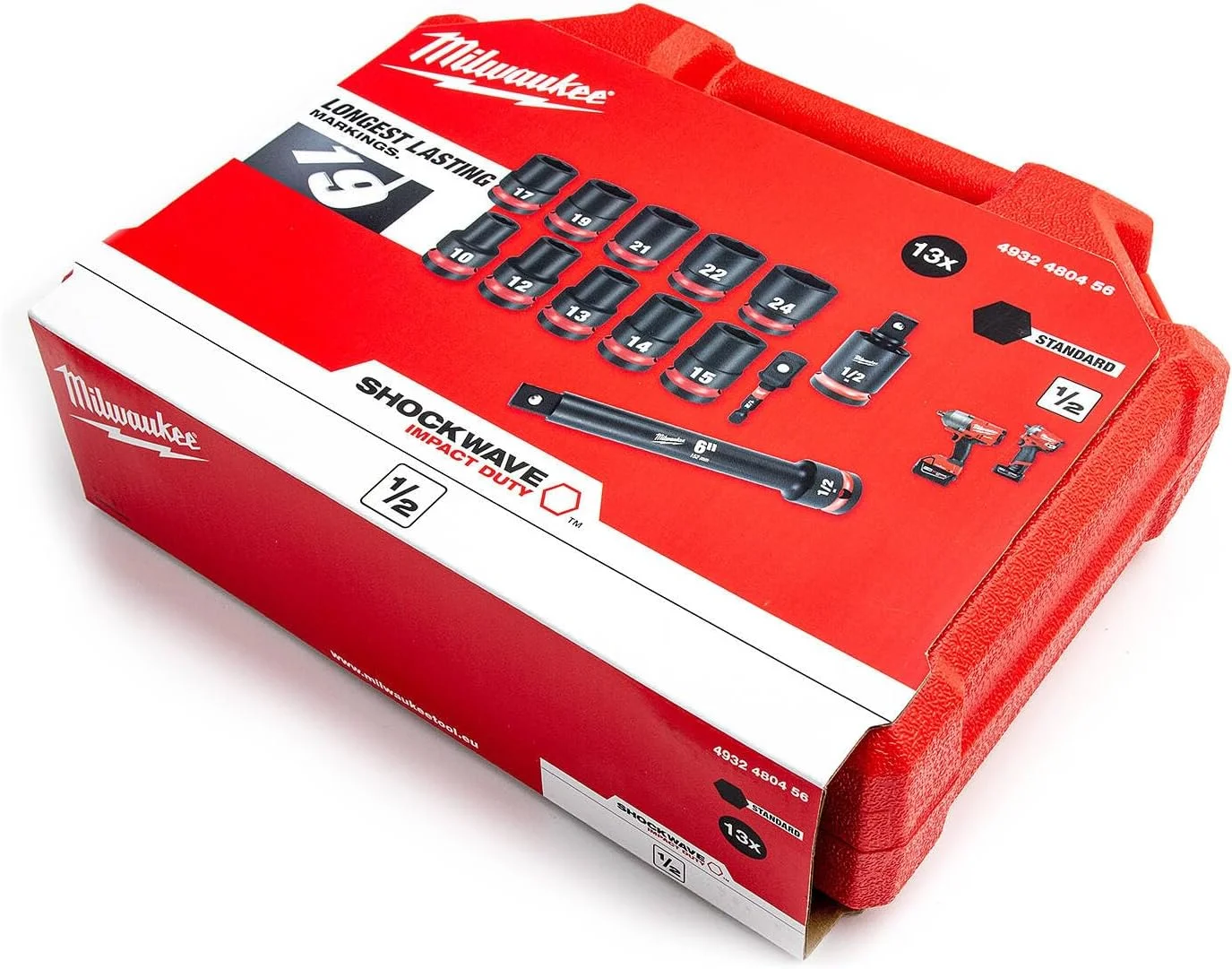 مجموعه بکس ضربه ای Milwaukee SHOCKWAVE™ - مجموعه بکس ضربه ای 1/2 اینچ استاندارد - 13 عددی - MILWAUKEE - 4932480456