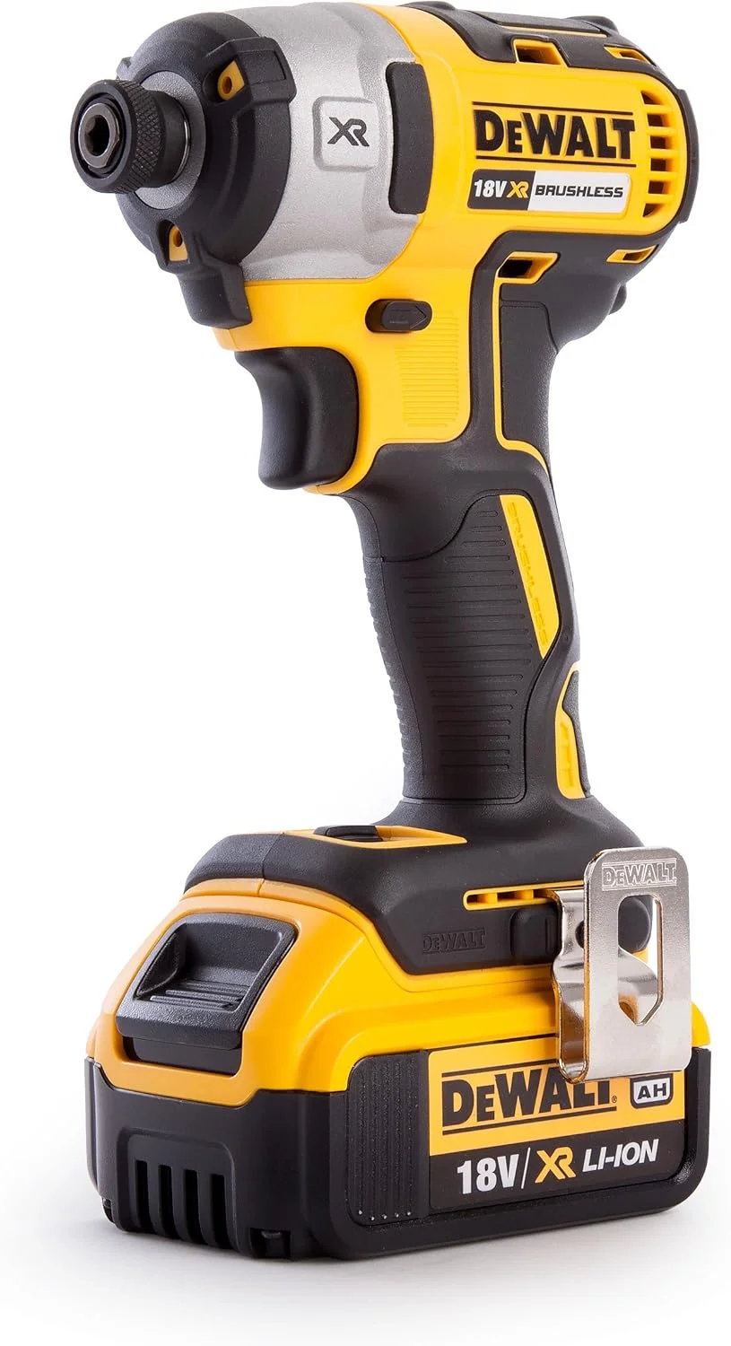 دریل پیچ گوشتی ضربه ای براشلس لیتیوم-یونی DEWALT XR، 18 ولت، زرد/مشکی - DCF887M1-GB