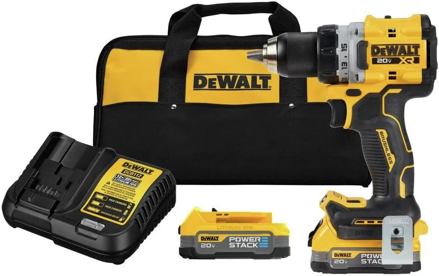 دریل پیچ گوشتی شارژی براشلس دیوالت مدل DCD800E2 20V MAX XR با باتری های فشرده 2 آمپر ساعتی