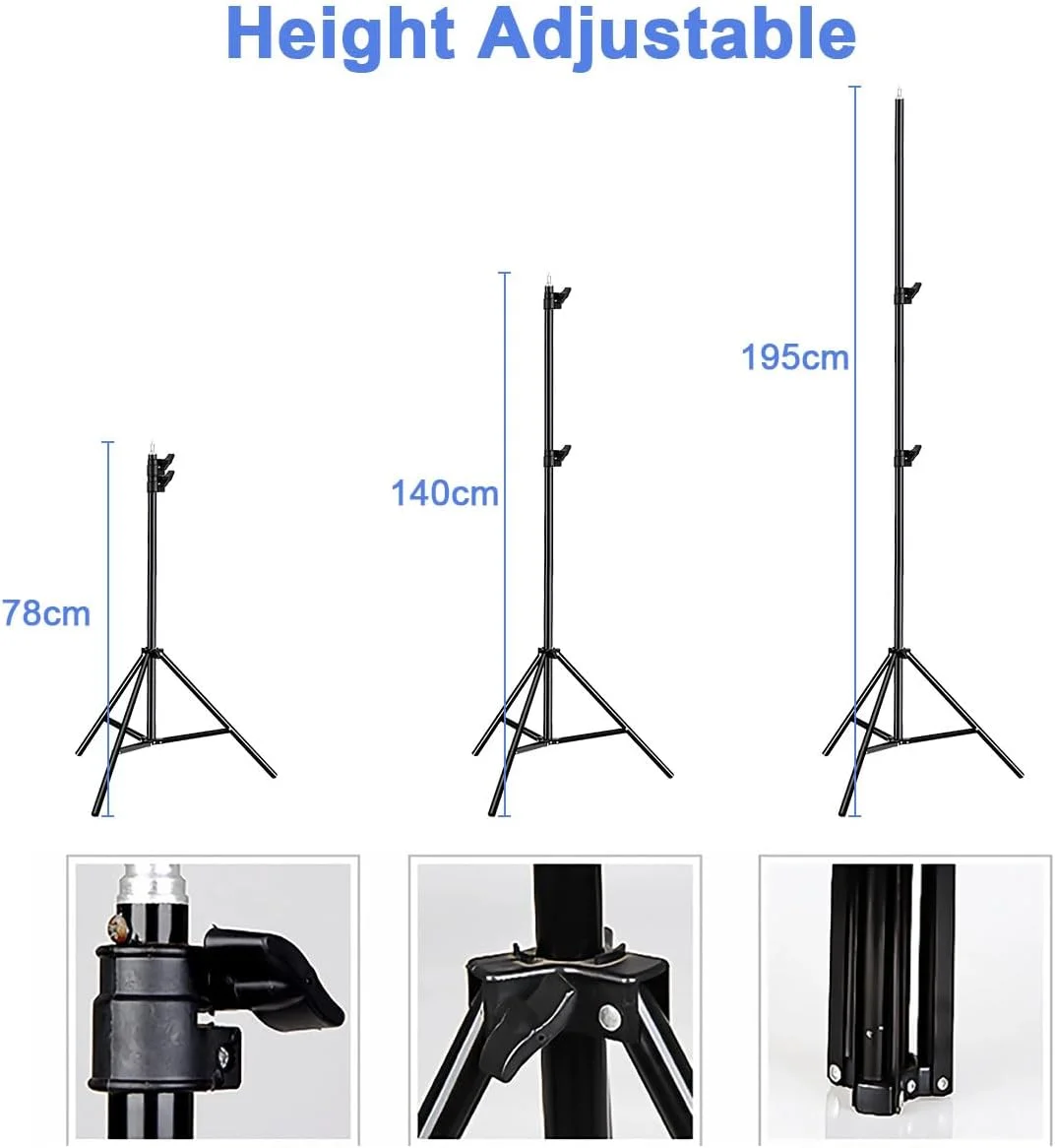 کیت نورپردازی سافت باکس Gluckluz، استودیو نور عکاسی 50x70 سانتی متر، بسته 2 عددی کیت نور ویدئویی با پایه 193 سانتی متری، سوکت E27 و 2 ریموت برای عکاسی پرتره، تبلیغات و فیلمبرداری در یوتیوب