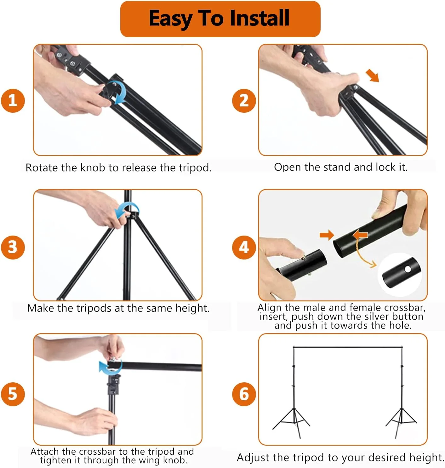 کیت پایه پس زمینه Gluckluz با 3 پس زمینه عکاسی، پایه صفحه نمایش پس زمینه عکس قابل تنظیم با کیف حمل و 4 گیره برای فیلمبرداری