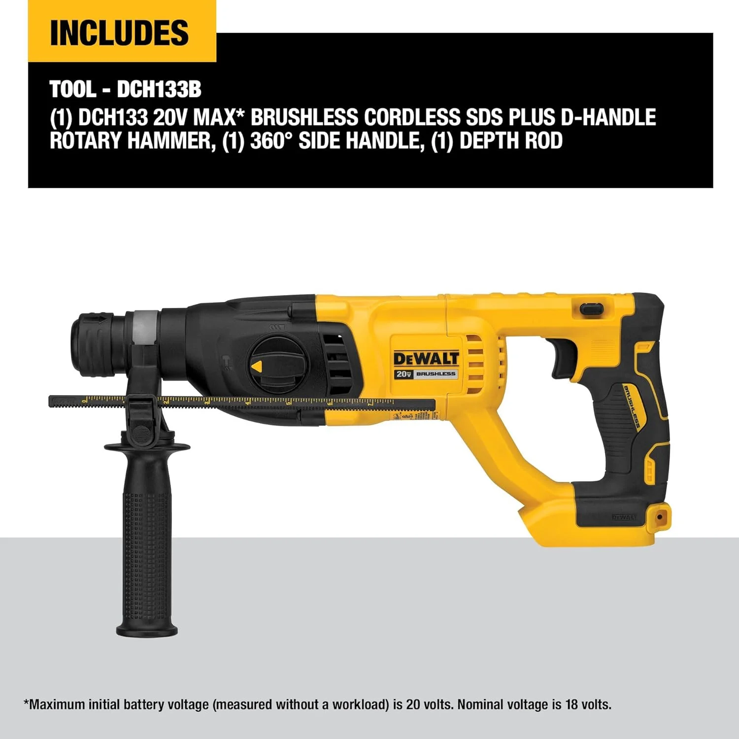دریل بتن کن چرخشی دسته D دیوالت مدل DCH133B 20V Max XR براشلس 1 اینچ (فقط ابزار) دریل بتن کن چرخشی دسته D دیوالت مدل DCH133B 20V Max XR براشلس 1 اینچ (فقط ابزار)