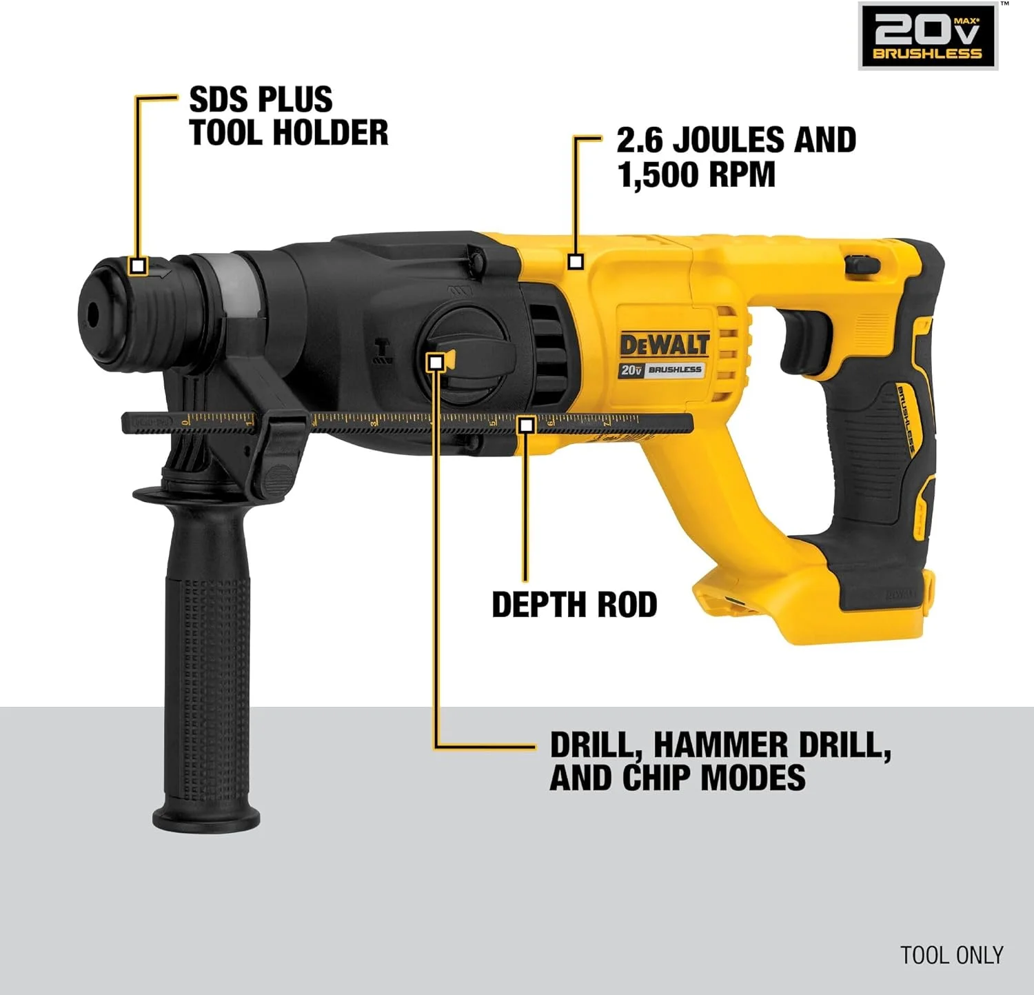 دریل بتن کن چرخشی دسته D دیوالت مدل DCH133B 20V Max XR براشلس 1 اینچ (فقط ابزار) دریل بتن کن چرخشی دسته D دیوالت مدل DCH133B 20V Max XR براشلس 1 اینچ (فقط ابزار)