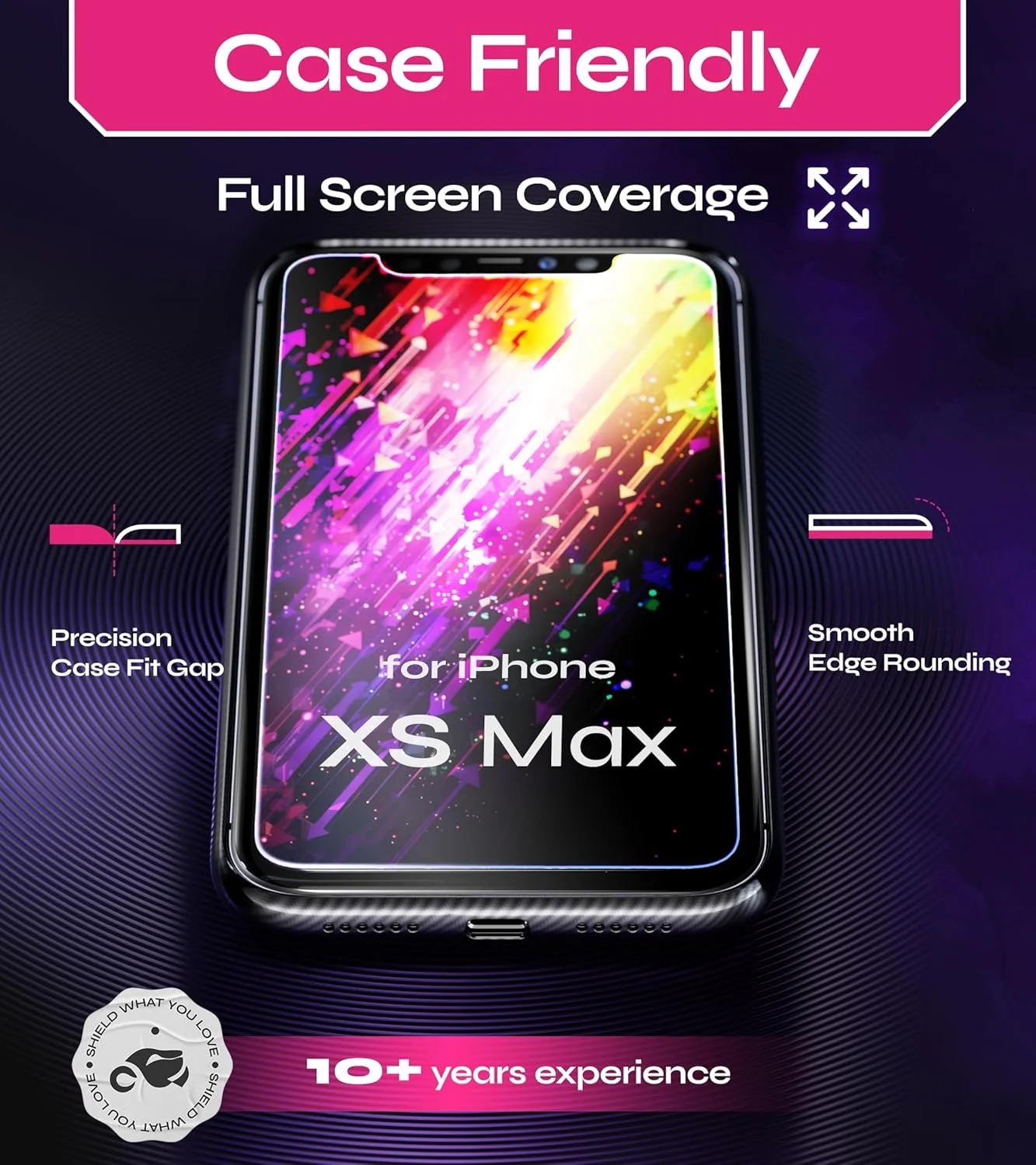 محافظ صفحه نمایش آیفون XS Max دیفنسلیم [بسته 2 عددی] به همراه کیت نصب آسان خودکار - شیشه حرارت دیده برای آیفون XS Max (6.5 اینچ) - شیشه جدید با گوشی بعدی شما