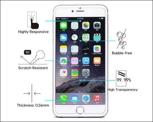 محافظ صفحه نمایش شیشه ای حرارت دیده شفاف HD برای آیفون 7 / آیفون 8
