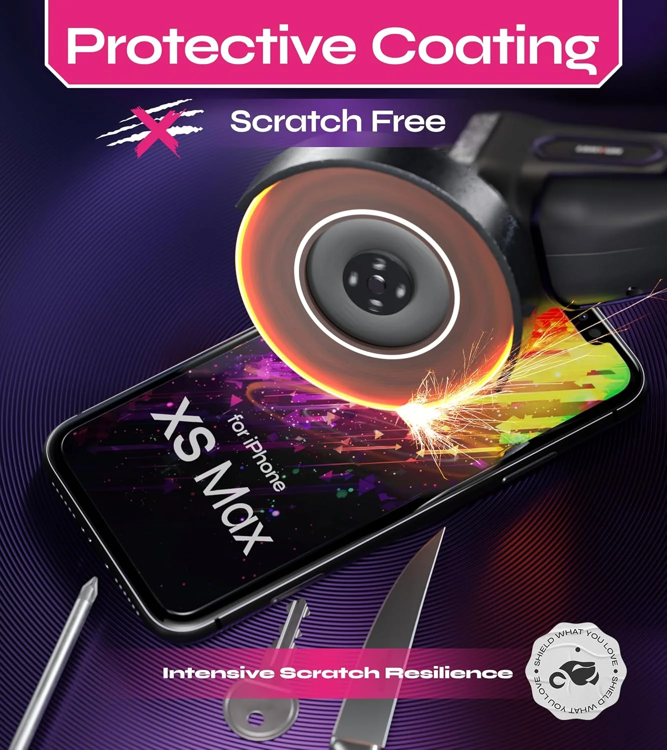 محافظ صفحه نمایش آیفون XS Max دیفنسلیم [بسته 2 عددی] به همراه کیت نصب آسان خودکار - شیشه حرارت دیده برای آیفون XS Max (6.5 اینچ) - شیشه جدید با گوشی بعدی شما