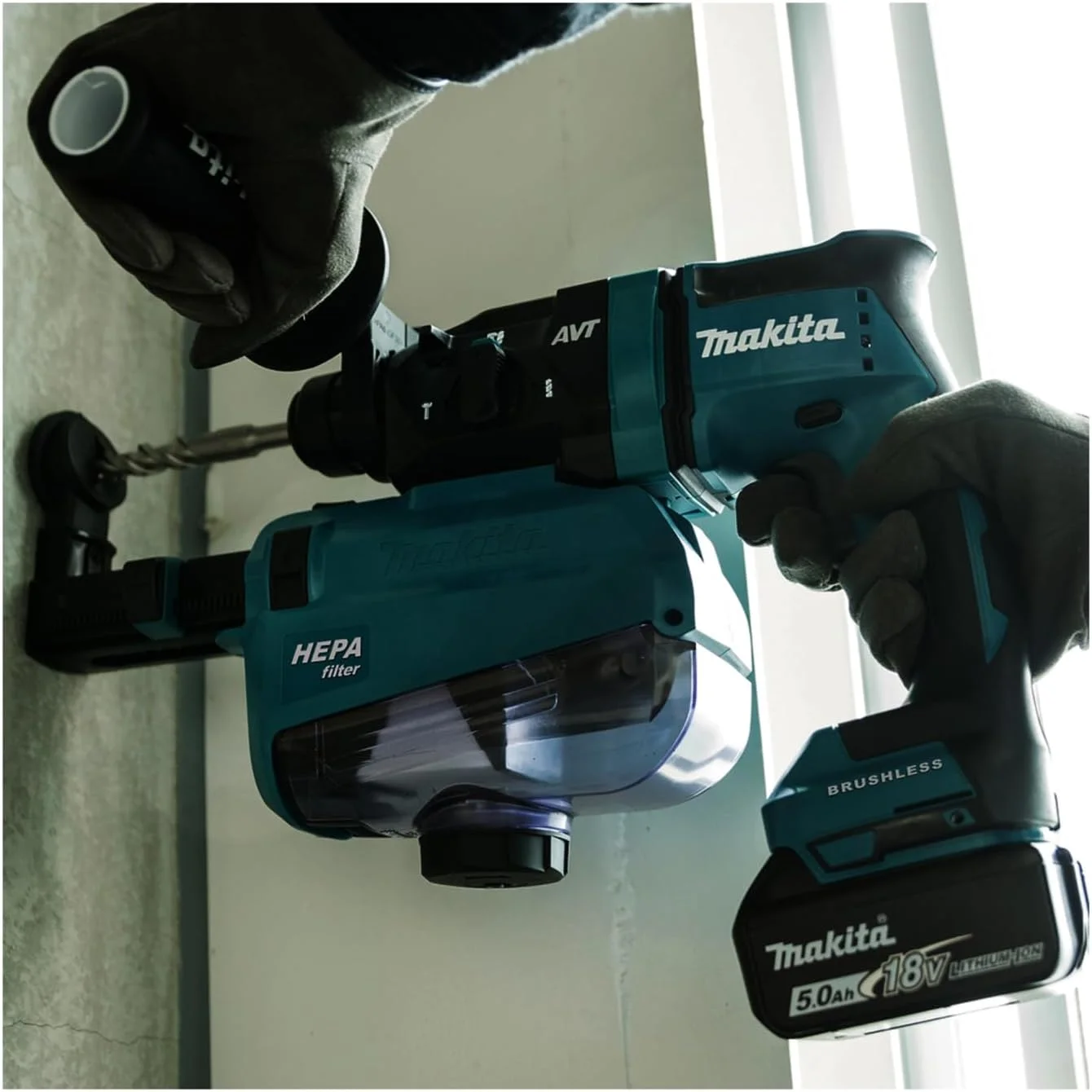 چکش تخریب شارژی 18 میلی‌متری SDS-Plus ماکیتا مدل DHR182ZJ 18V Li-ion LXT Brushless عرضه شده در جعبه ماک‌پک (بدون باتری و شارژر)