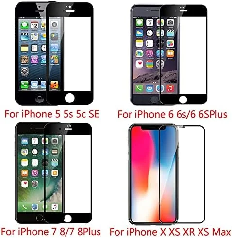 محافظ صفحه نمایش گوشی - شیشه حرارت دیده پوشش کامل ضد انفجار برای آیفون XS Max XR X فیلم محافظ صفحه نمایش برای آیفون 6 6s 7 8 Plus 5 5S 5C SE (برای آیفون 7 8 پلاس مشکی) محافظ صفحه نمایش گوشی - شیشه حرارت دیده پوشش کامل ضد انفجار برای آیفون XS Max XR X فیلم محافظ صفحه نمایش برای آیفون 6 6s 7 8 Plus 5 5S 5C SE (برای آیفون 7 8 پلاس مشکی)