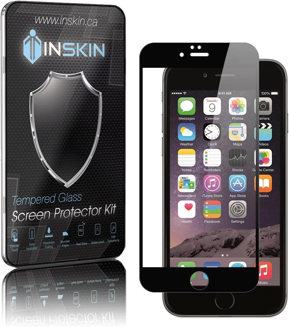 محافظ صفحه نمایش شیشه ای حرارت دیده تمام صفحه سه بعدی Inskin، سازگار با Apple iPhone 7 4.7 اینچ. مشکی. 1 عددی. محافظ صفحه نمایش شیشه ای حرارت دیده تمام صفحه سه بعدی Inskin، سازگار با Apple iPhone 7 4.7 اینچ. مشکی. 1 عددی.