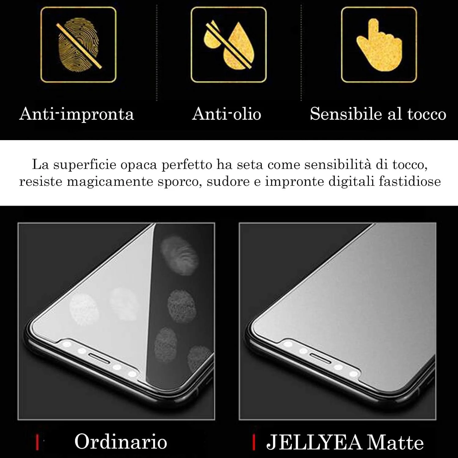 محافظ صفحه نمایش مات شیشه ای حرارت دیده JELLYEA، بسته 3 عددی، مناسب برای آیفون 16، ضد بازتاب نور، ضد اثر انگشت، ضد خش، سازگار با قاب، بدون حباب، برای اپل آیفون 16، 6.1 اینچ