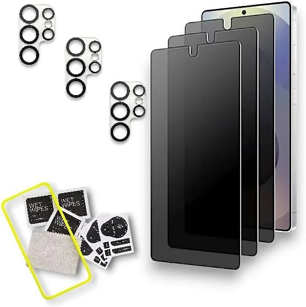 محافظ صفحه نمایش حریم خصوصی گوشی موبایل با کیفیت عالی PRO-TECT، شیشه حرارت دیده سه گانه سخت شده 9H، پوشش اولئوفوبیک ضد اثر انگشت، ضد خش (3 عدد، حریم خصوصی، سامسونگ گلکسی S25 Ultra) محافظ صفحه نمایش حریم خصوصی گوشی موبایل با کیفیت عالی PRO-TECT، شیشه حرارت دیده سه گانه سخت شده 9H، پوشش اولئوفوبیک ضد اثر انگشت، ضد خش (3 عدد، حریم خصوصی، سامسونگ گلکسی S25 Ultra)