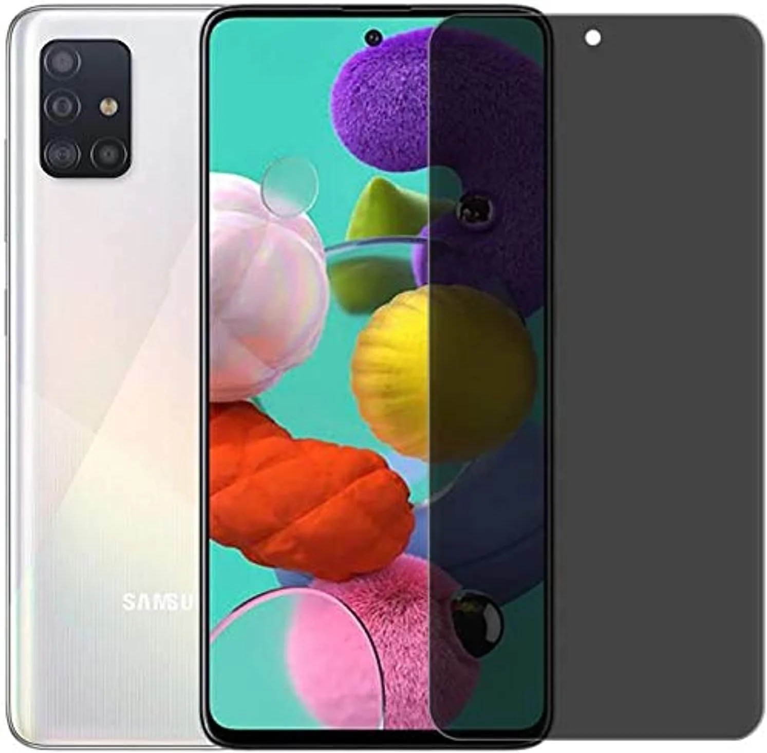 محافظ صفحه نمایش حریم خصوصی شیشه ای Muzz برای گوشی سامسونگ گلکسی A51 5G / 4G، سختی 9H [ضد خش] [ضد اثر انگشت] فیلم بدون حباب برای سامسونگ گلکسی A51 4G / GalaxyA51 5G
