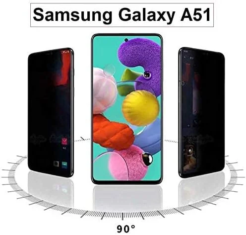 محافظ صفحه نمایش حریم خصوصی شیشه ای Muzz برای گوشی سامسونگ گلکسی A51 5G / 4G، سختی 9H [ضد خش] [ضد اثر انگشت] فیلم بدون حباب برای سامسونگ گلکسی A51 4G / GalaxyA51 5G