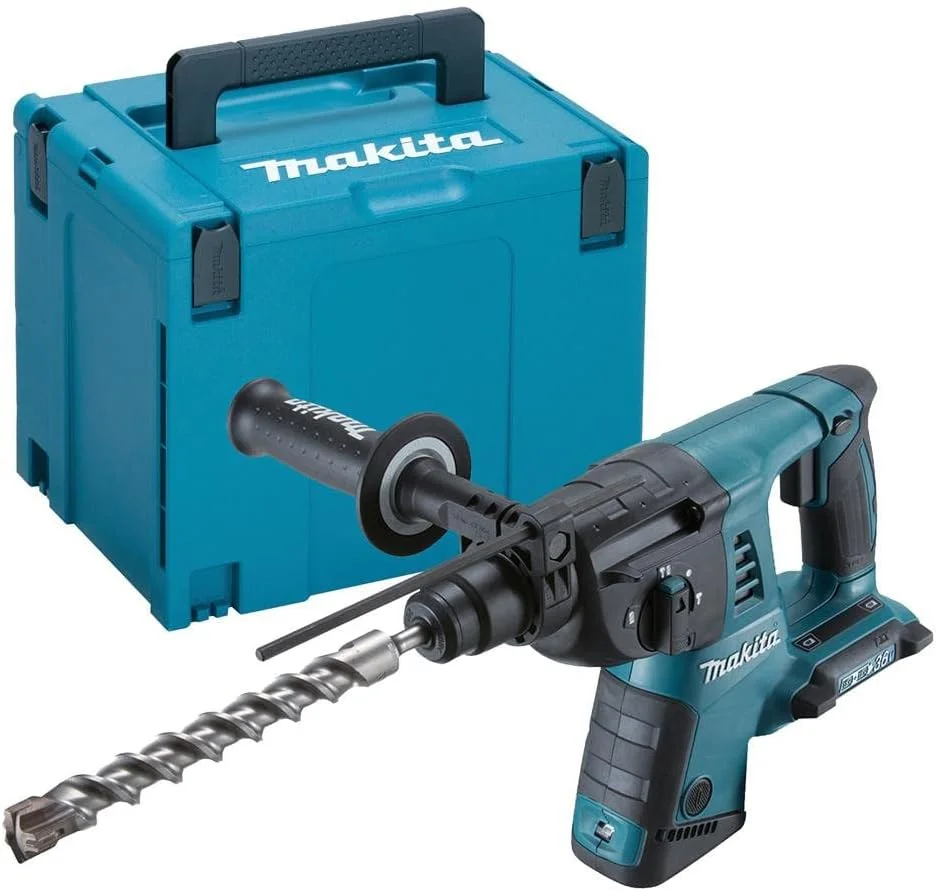دریل بتن کن چرخشی SDS-Plus ماکیتا مدل DHR263ZJ، 18 ولت، لیتیوم-یون LXT، عرضه شده در جعبه Makpac (بدون باتری و شارژر)، کوچک، آبی