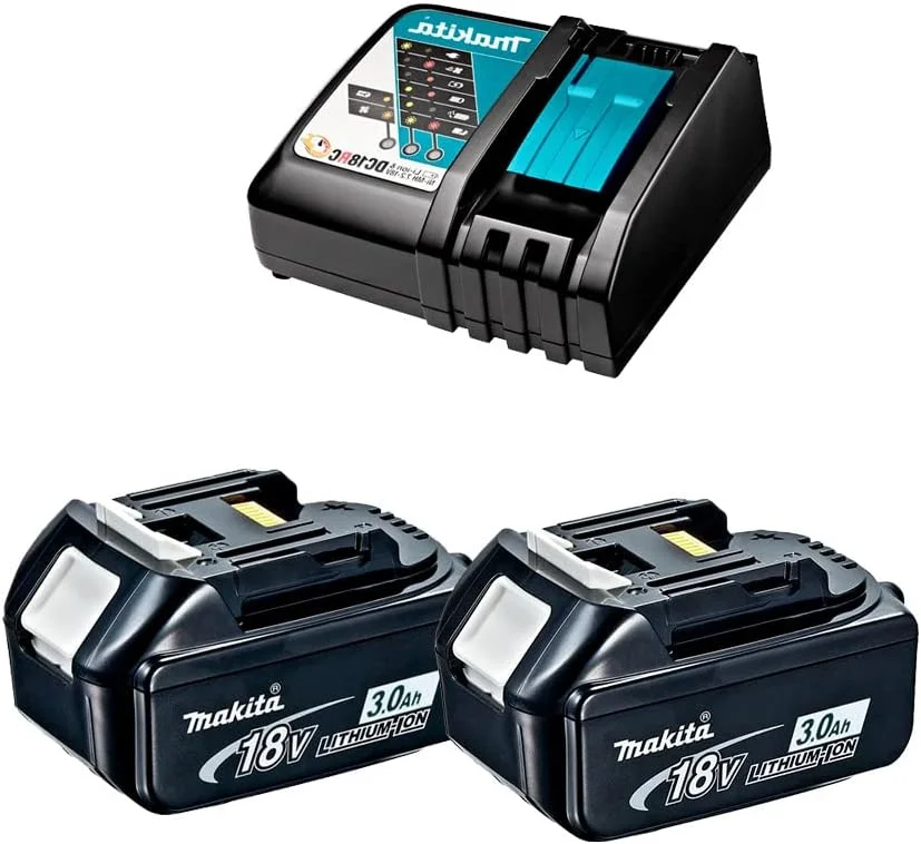 دریل چکشی ماکیتا مدل DHP453RFX4 به همراه کیف و 74 لوازم جانبی، 2 باتری 3 آمپر لیتیوم یون، 18 ولت