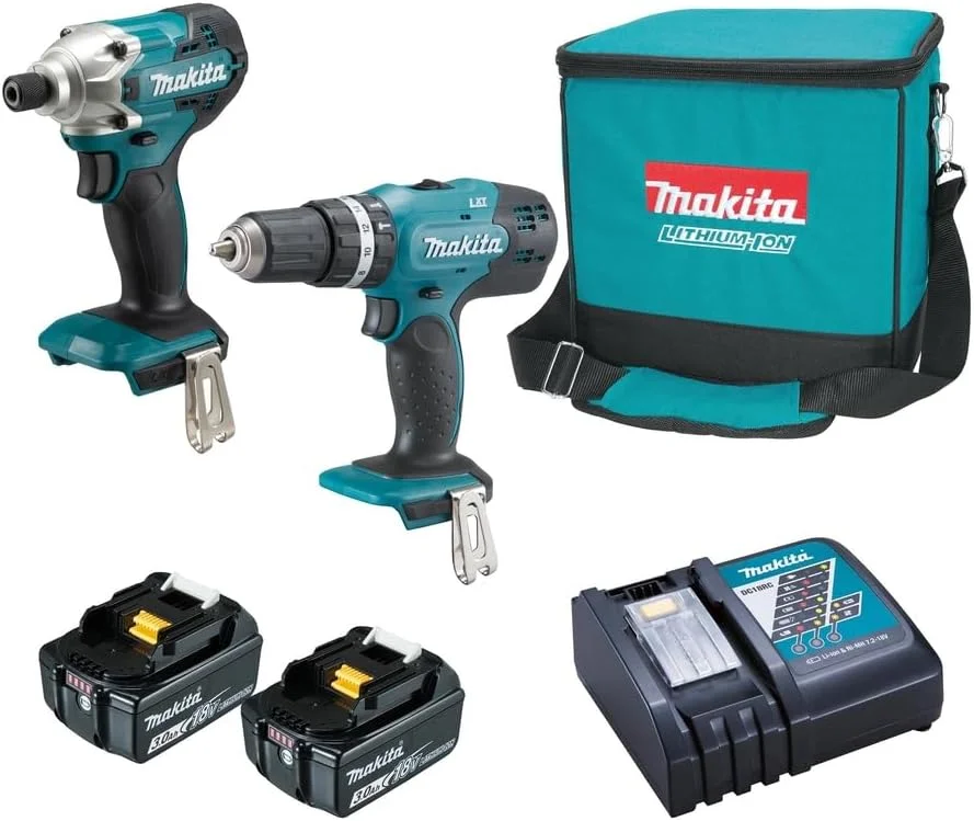 کیت دریل چکشی و آچار ضربه ای شارژی 18 ولت ماکیتا مدل DLX2336X DTD156 DHP453 به همراه 2 عدد باتری 3.0 آمپر و شارژر DC18RC در کیف کیت دریل چکشی و آچار ضربه ای شارژی 18 ولت ماکیتا مدل DLX2336X DTD156 DHP453 به همراه 2 عدد باتری 3.0 آمپر و شارژر DC18RC در کیف