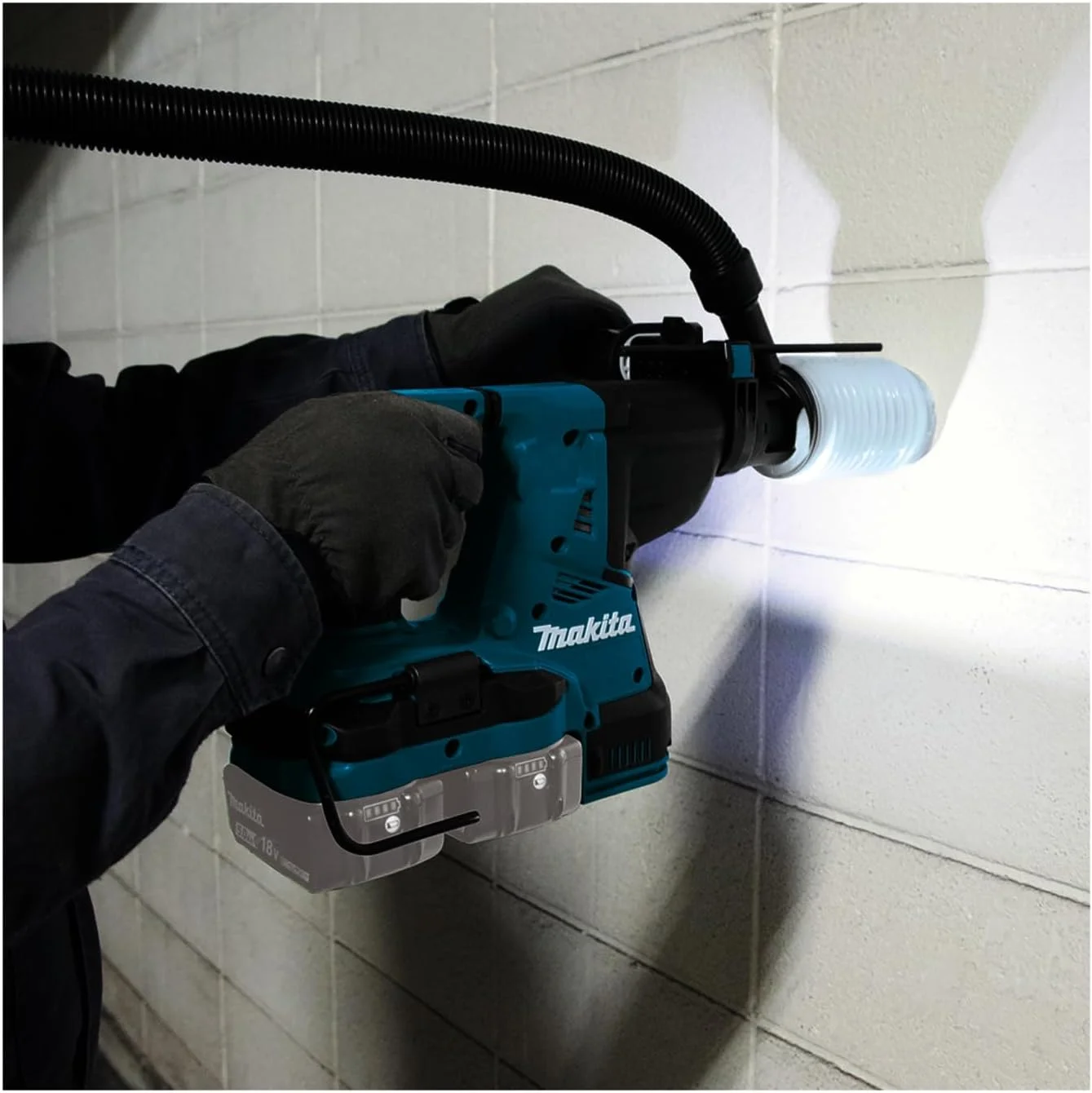 چکش تخریب شارژی SDS-plus 28 میلی‌متری ماکیتا مدل DHR280ZJ، 18ولت + 18ولت، لیتیوم-یون، بدون سیم، براشلس، 2.8 ژول، بدون باتری و شارژر