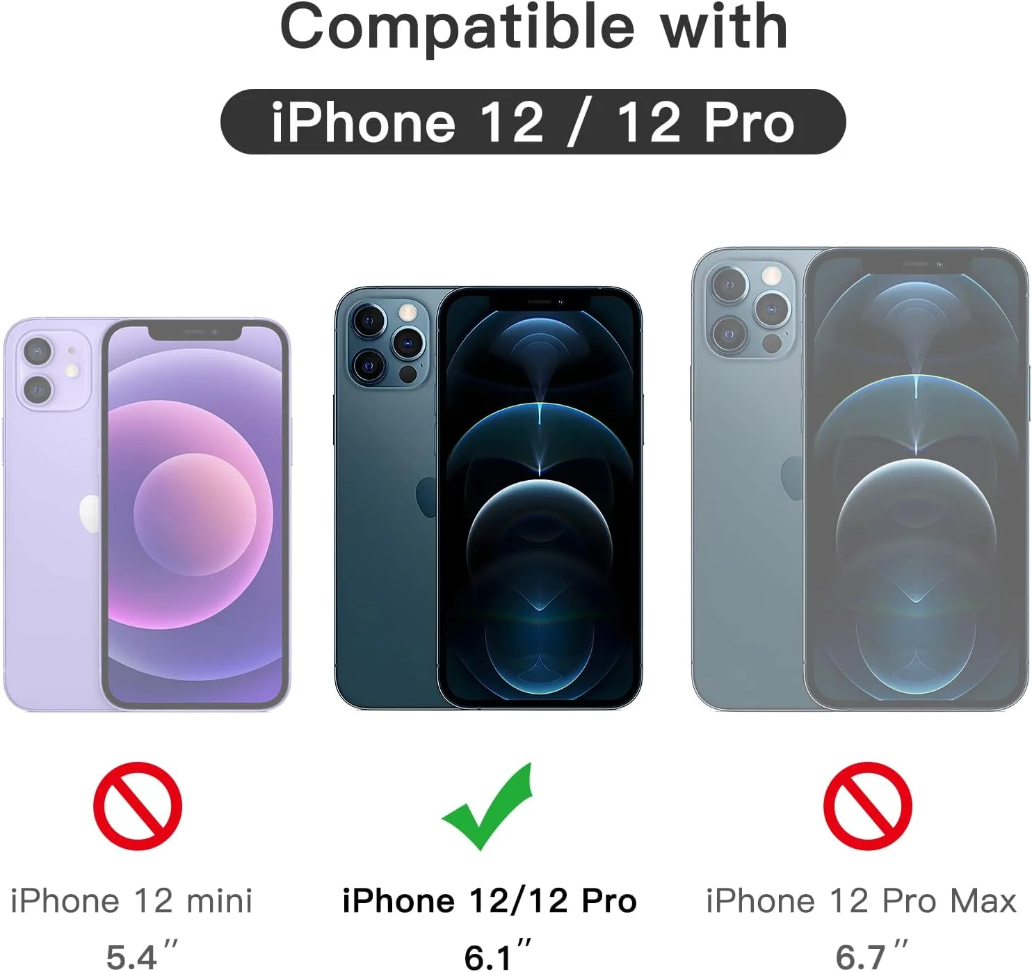 محافظ صفحه نمایش پوشش کامل JETech برای آیفون 12/12 پرو 6.1 اینچی، فیلم شیشه ای حرارت دیده لبه مشکی با ابزار نصب آسان، سازگار با قاب، شفافیت HD، بسته 3 عددی