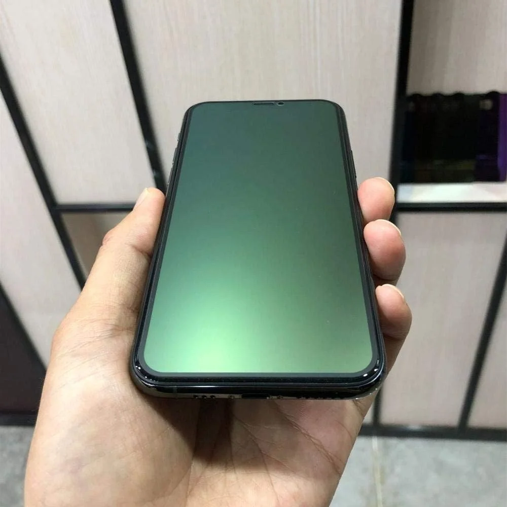 محافظ صفحه نمایش گوشی - شیشه حرارت دیده منحنی پوشش کامل مناسب برای محافظ صفحه نمایش آیفون 11 پرو مکس، شیشه محافظ مناسب برای آیفون 11 ایکس آر ایکس اس مکس (آبی برای آیفون ایکس)