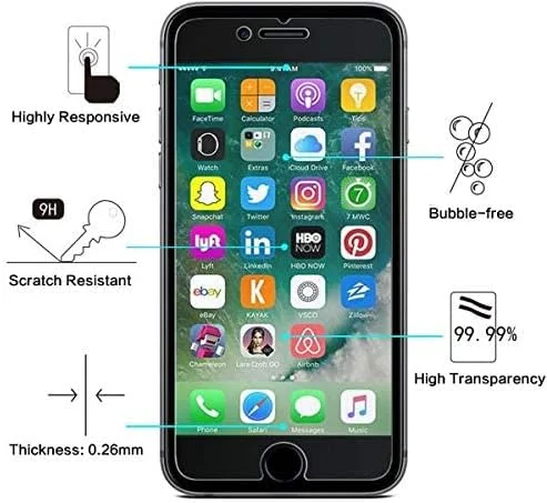 محافظ صفحه نمایش شیشه ای حرارت دیده ضد ضربه برای اپل آیفون 7 (4.7 اینچ)