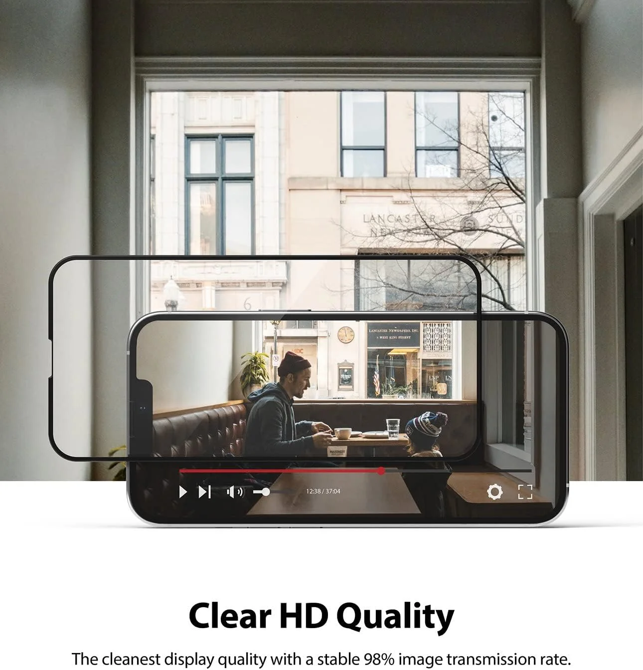 محافظ صفحه نمایش شیشه ای حرارت دیده تمام صفحه Ringke Invisible Defender سازگار با آیفون 16e / 14/13 / 13 Pro [محافظ صفحه نمایش طراحی شده برای 16e / 14/13 / 13 Pro] - مشکی