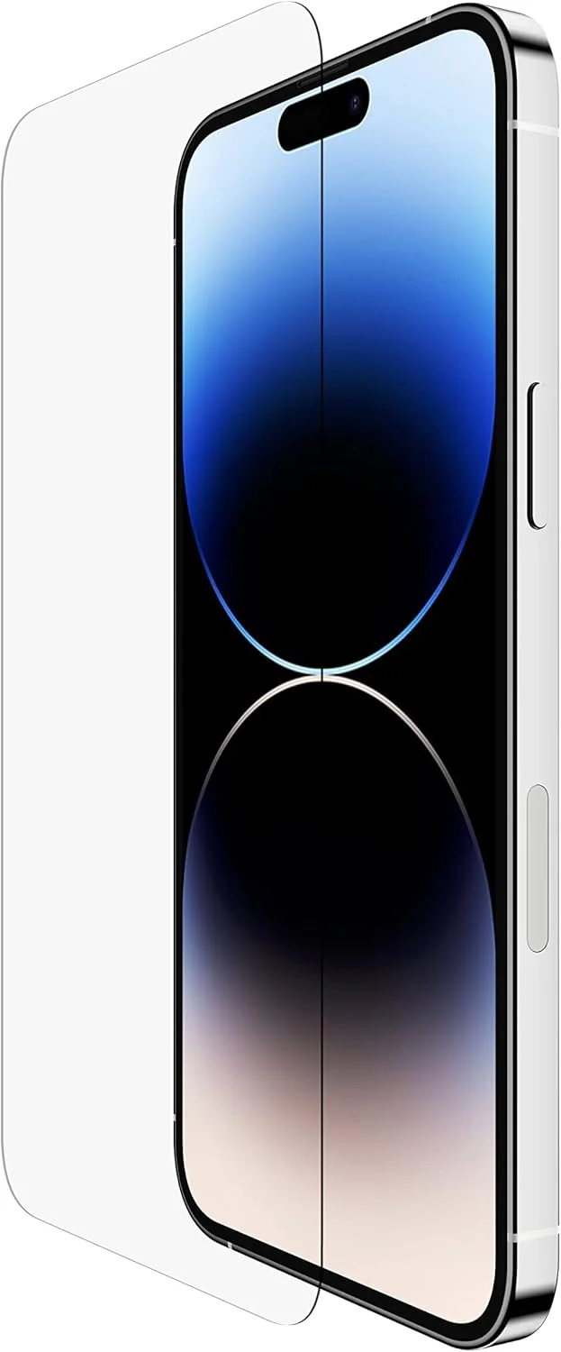 محافظ صفحه نمایش شیشه ای فوق العاده Belkin UltraGlass برای آیفون 14 پرو مکس، دارای پوشش ضد میکروبی، نصب آسان و بدون حباب با سینی راهنمای نصب، سختی 9H تست شده محافظ صفحه نمایش شیشه ای فوق العاده Belkin UltraGlass برای آیفون 14 پرو مکس، دارای پوشش ضد میکروبی، نصب آسان و بدون حباب با سینی راهنمای نصب، سختی 9H تست شده