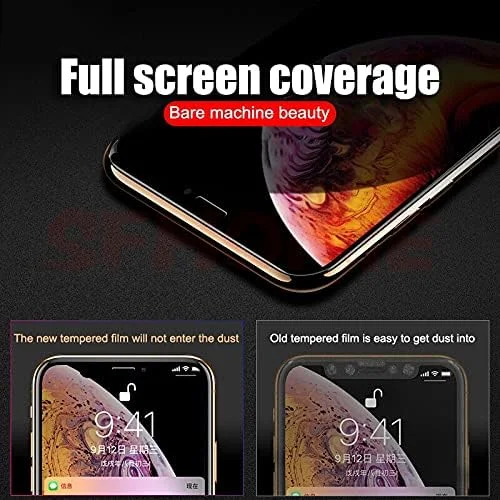 محافظ صفحه نمایش گوشی - شیشه حرارت دیده منحنی پوشش کامل برای آیفون X XS Max XR محافظ صفحه نمایش شیشه ای برای آیفون 7 8 6 6S Plus 11 Pro Film (برای آیفون Xr مشکی)