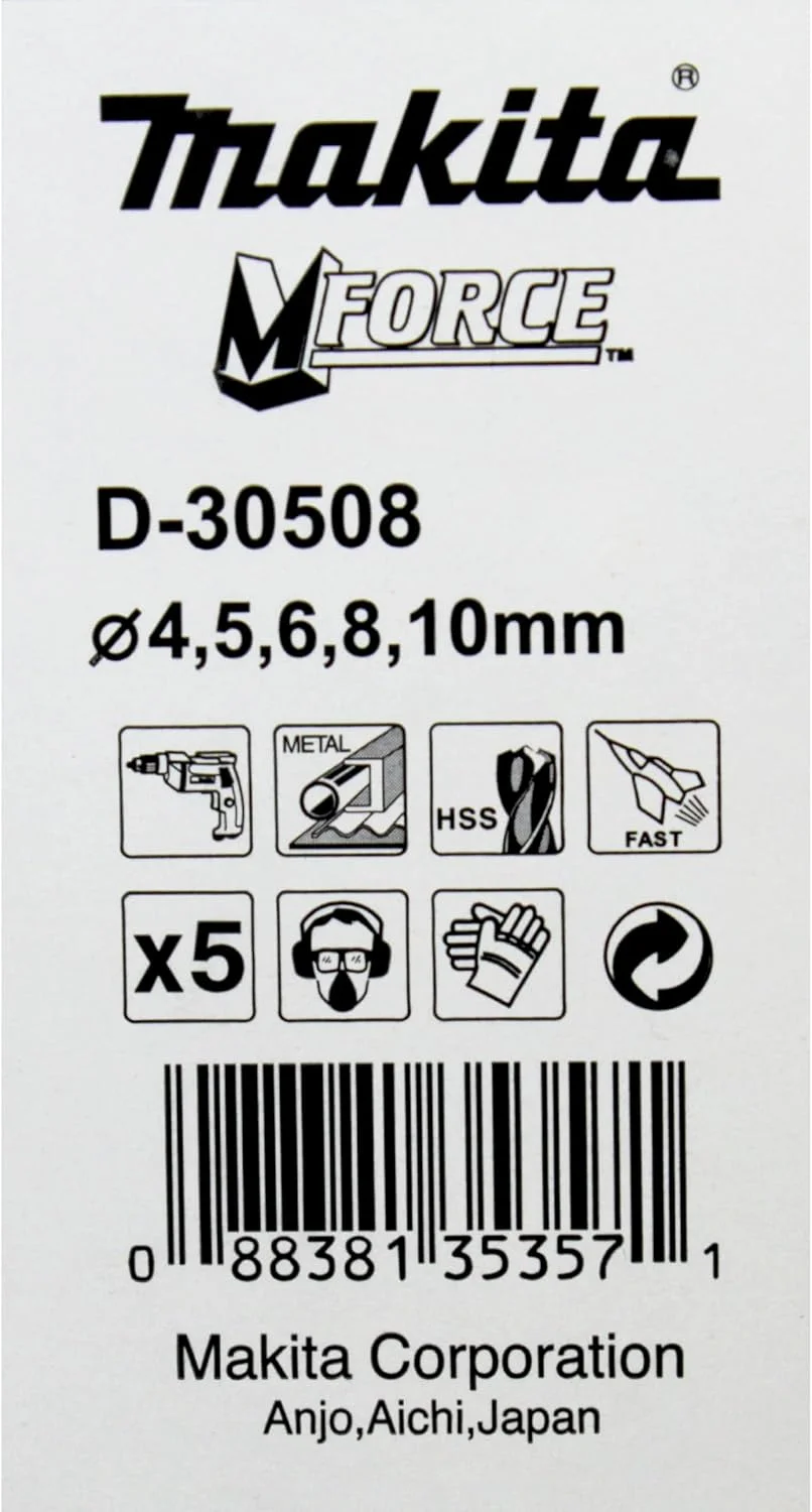 مجموعه مته های ماکیتا مدل M-FORCE D-30508 سایز 4 تا 10 میلی متر