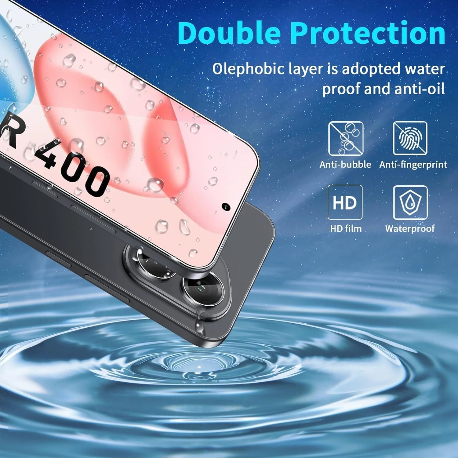 محافظ صفحه نمایش 2+2 عددی برای گوشی آنر 400، به همراه محافظ لنز دوربین، شیشه حرارت دیده با سختی 9H، بدون حباب، ضد خش و ضد اثر انگشت محافظ صفحه نمایش 2+2 عددی برای گوشی آنر 400، به همراه محافظ لنز دوربین، شیشه حرارت دیده با سختی 9H، بدون حباب، ضد خش و ضد اثر انگشت